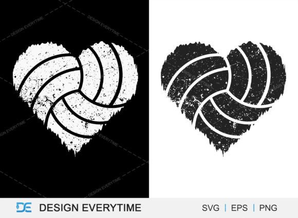Crafting a Volleyball Heart Vector for T-Shirt Graphics