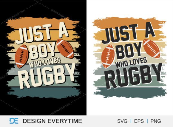 Just a Boy Who Loves Rugby Graphics for T-Shirt Designs