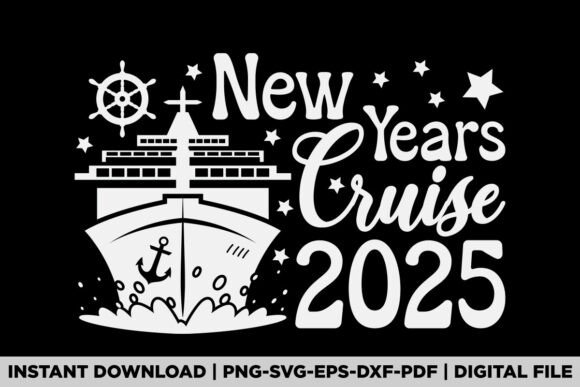 New Year Cruise 2025 Graphics for Modern T-Shirt Designs