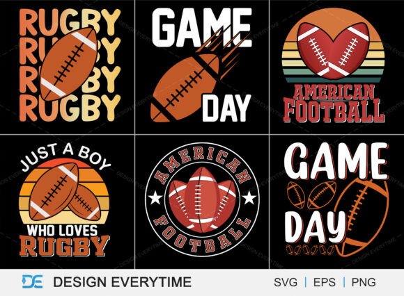 Rugby Typography Graphics for Bold T-Shirt Designs