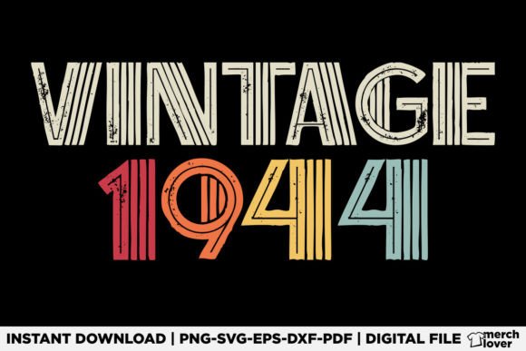 Vintage 1944 Birthday Graphics for Editorial T-Shirt Designs